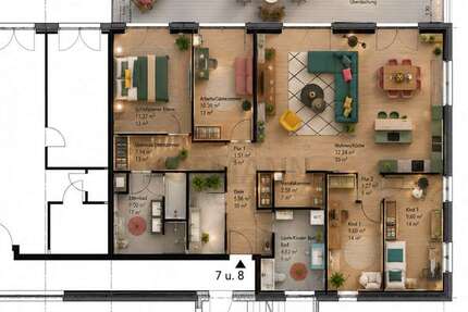 Wohnung Würzburg Sanderau - 5 Zimmer, 136 m&sup2;, 932.000&euro; | Angebot:26681612