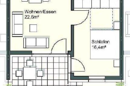 2 Zi-Wohnung in Bergrheinfeld (barrierefrei) mit Terrasse u.TG zimmer