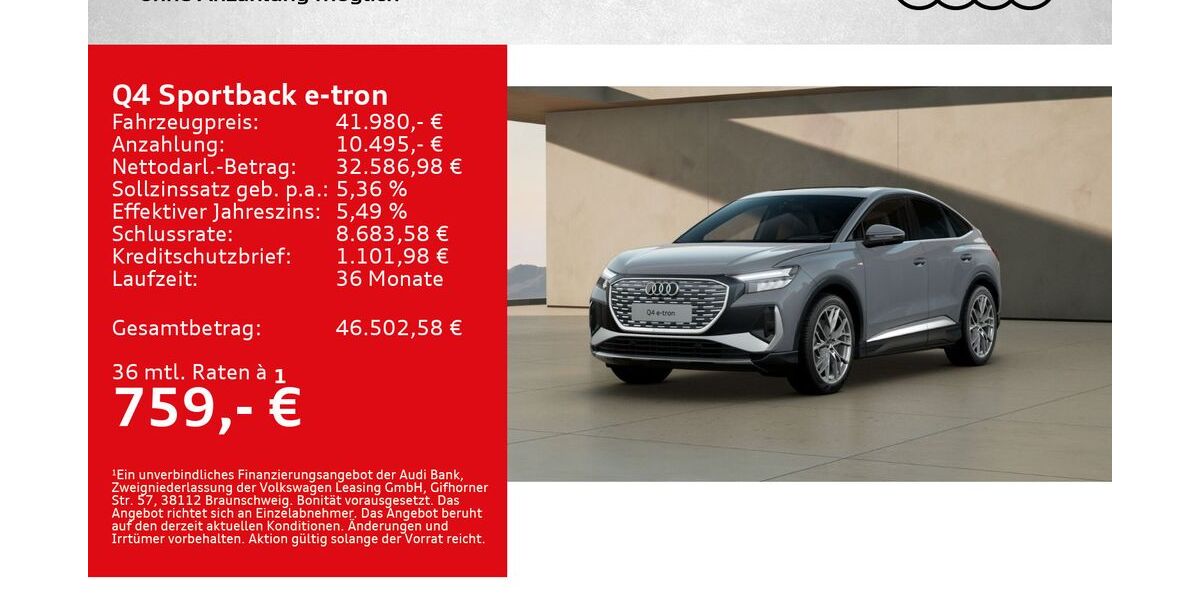 Audi Q4 e-tron 31.000 km 41.980 &euro; Kitzingen 97318