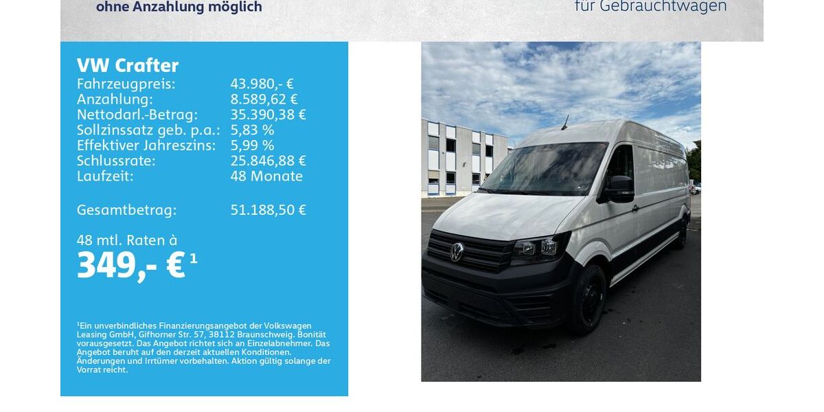VW Crafter 9.000 km 41.980 &euro; Würzburg 97076