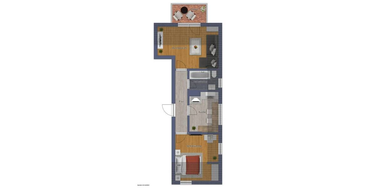 Etagenwohnung Würzburg Sanderau - 2 Zimmer, 50 m&sup2;, 750&euro; | Angebot:26628112