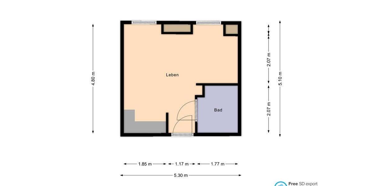 Dachgeschoßwohnung Höchberg - 1 Zimmer, 23 m&sup2;, 89.000&euro; | Angebot:26163916