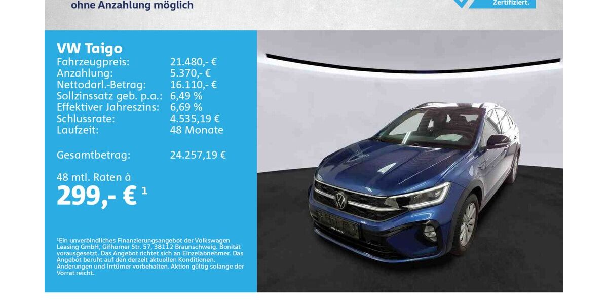 VW Taigo 68.500 km 21.480 &euro; Kitzingen 97318