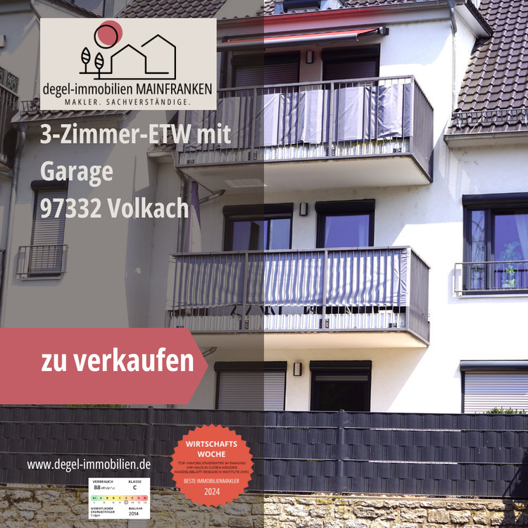Stadtleben in Volkach am Main – 3-Zimmer-ETW mit Balkon & Garage 3 zimmer