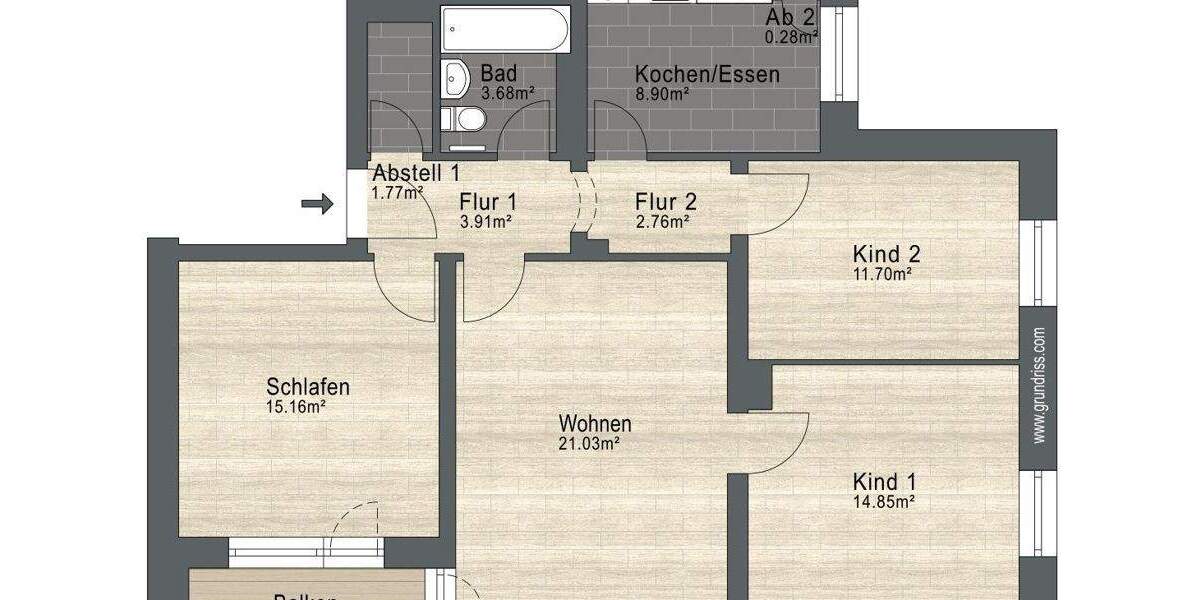 Etagenwohnung Würzburg Altstadt - 4 Zimmer, 87 m&sup2;, 229.900&euro; | Angebot:25245741