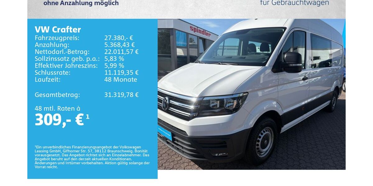 VW Crafter 134.000 km 26.280 &euro; Würzburg 97076