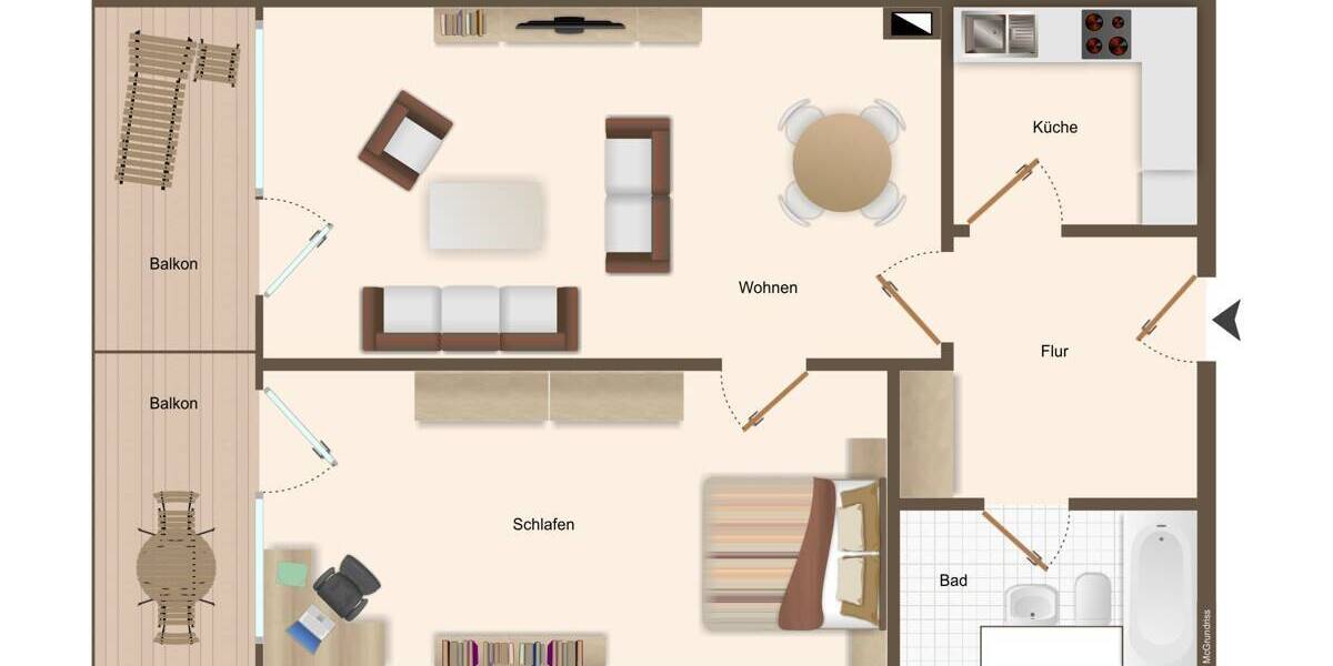 Etagenwohnung Gerbrunn - 2 Zimmer, 56 m&sup2;, 187.000&euro; | Angebot:25958741