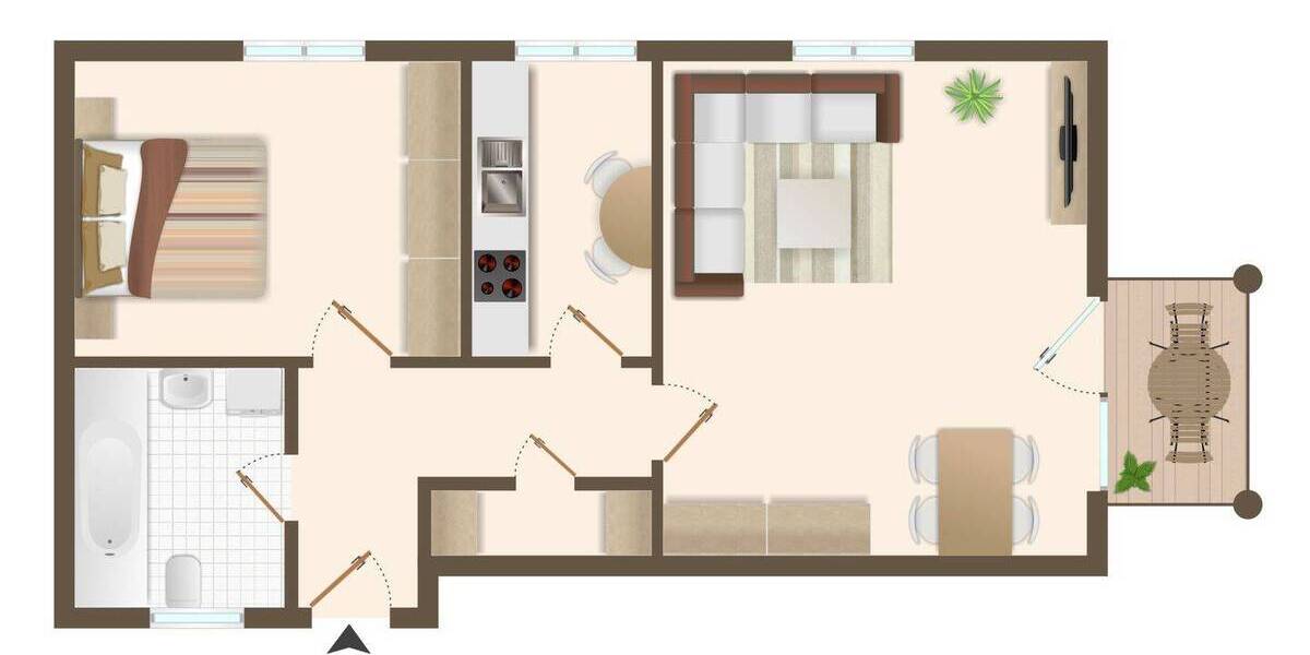 Etagenwohnung Würzburg Versbach - 2 Zimmer, 51 m&sup2;, 179.000&euro; | Angebot:26188090