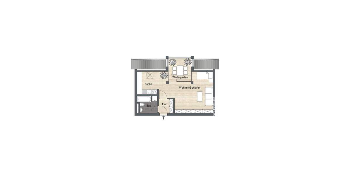 Etagenwohnung Zell am Main - 1 Zimmer, 48 m&sup2;, 199.000&euro; | Angebot:25673799