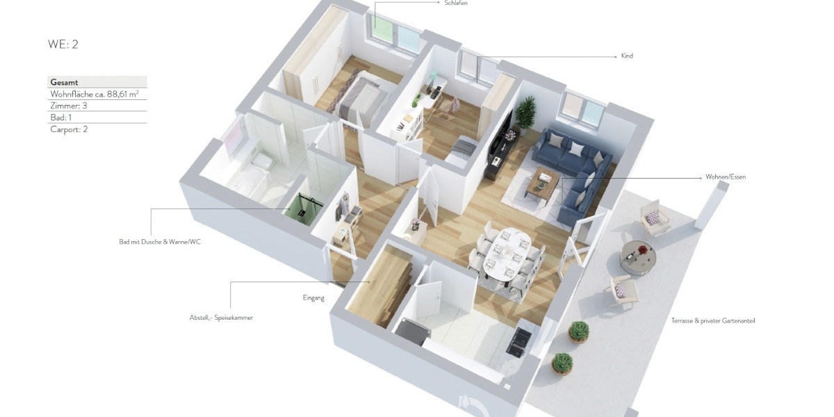 3 Zimmer - Neubau mit 5 Wohneinheiten „Am Fuß der Frankenwarte“ in Massivbauweise- Hier WE 1 - Etagenwohnung Höchberg | Angebot:26675187