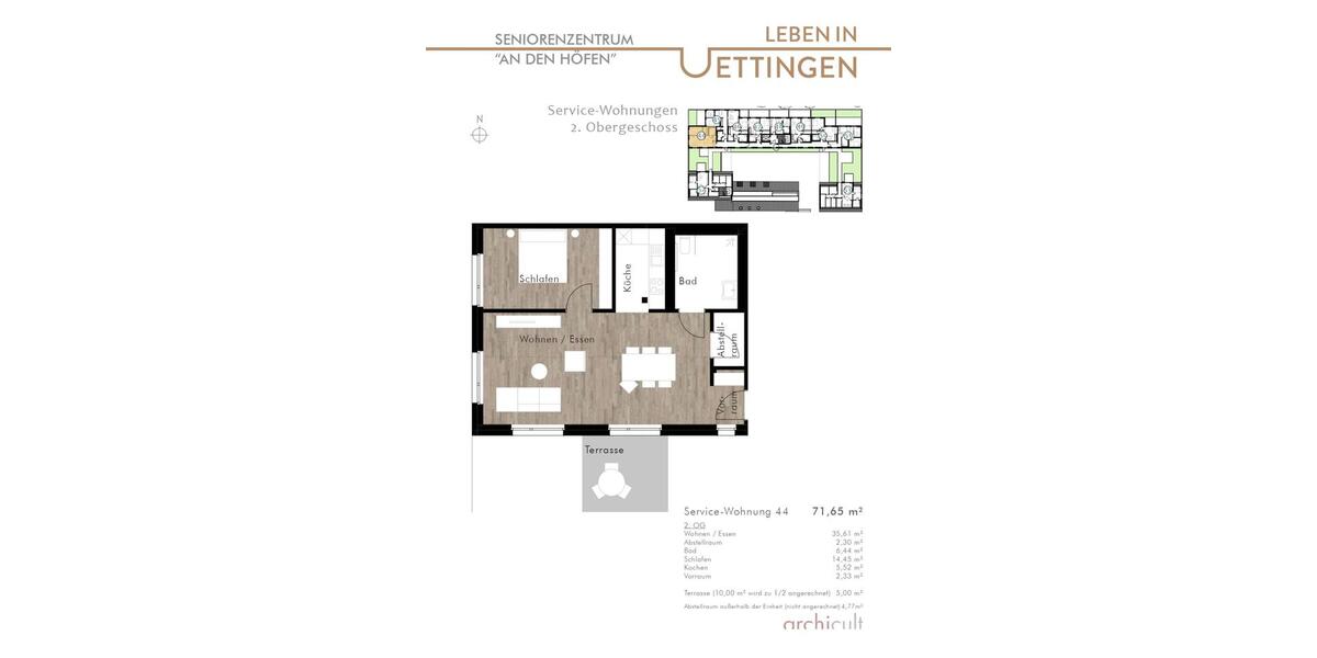 Service Wohnung in Senioreneinrichtung in Uettingen 2 zimmer