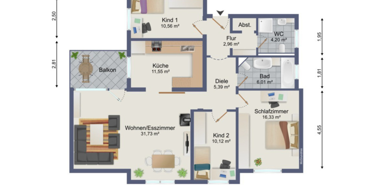 Moderne 4-Zimmer Wohnung in Kitzingen mit zwei Bädern 4 zimmer