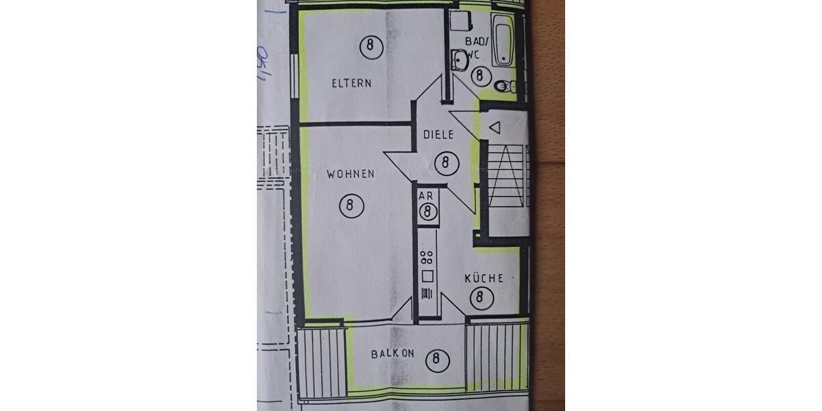 Dachgeschoßwohnung Würzburg Lengfeld - 2 Zimmer, 60 m&sup2;, 600&euro; | Angebot:26507654