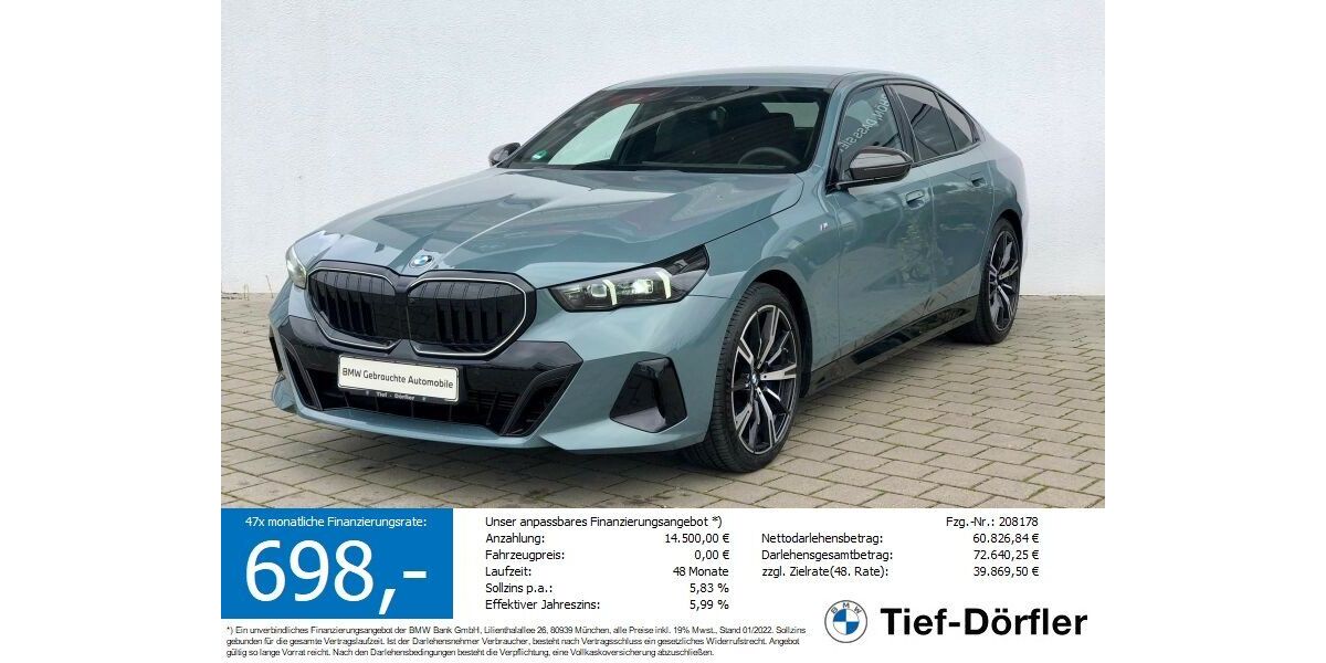 BMW 540 4.595 km 72.490 € Marktsteft 97342