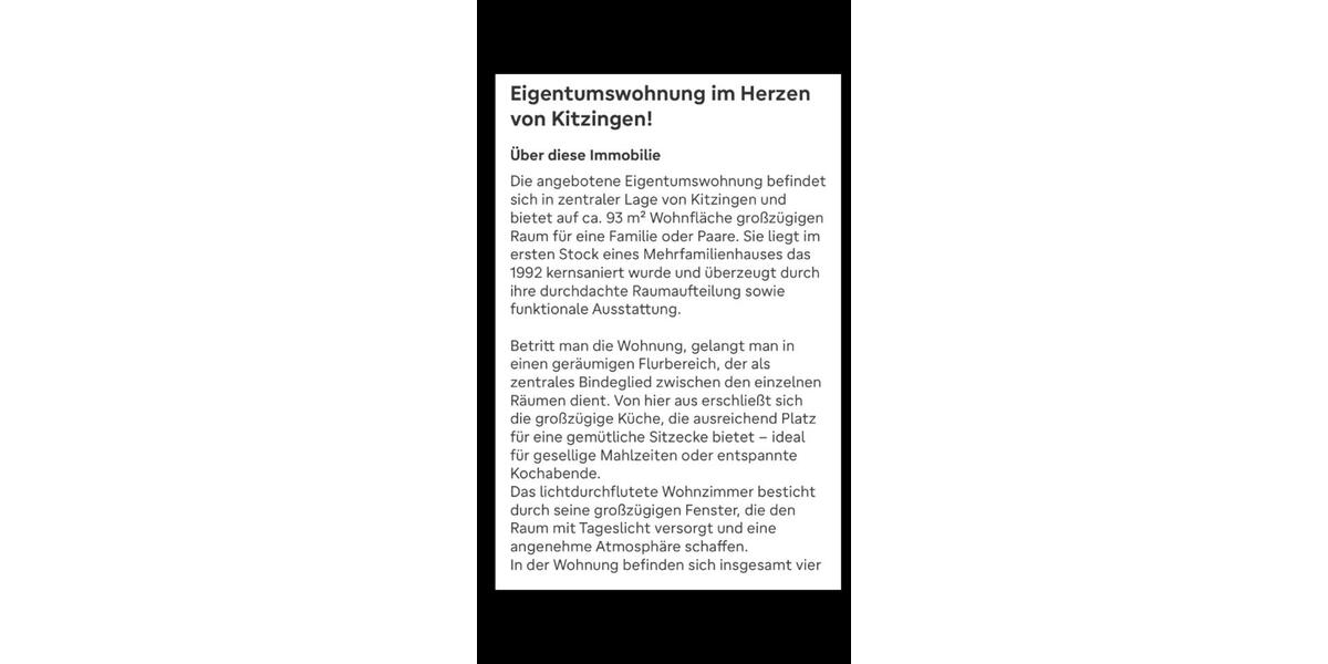 Etagenwohnung Kitzingen - 4 Zimmer, 93 m&sup2;, 245.000&euro; | Angebot:26440552