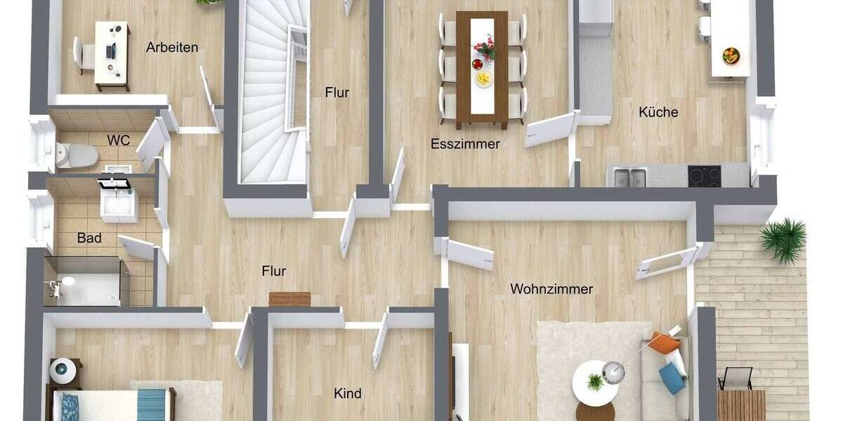 Etagenwohnung Gerbrunn - 4 Zimmer, 104 m&sup2;, 1.190&euro; | Angebot:26453470