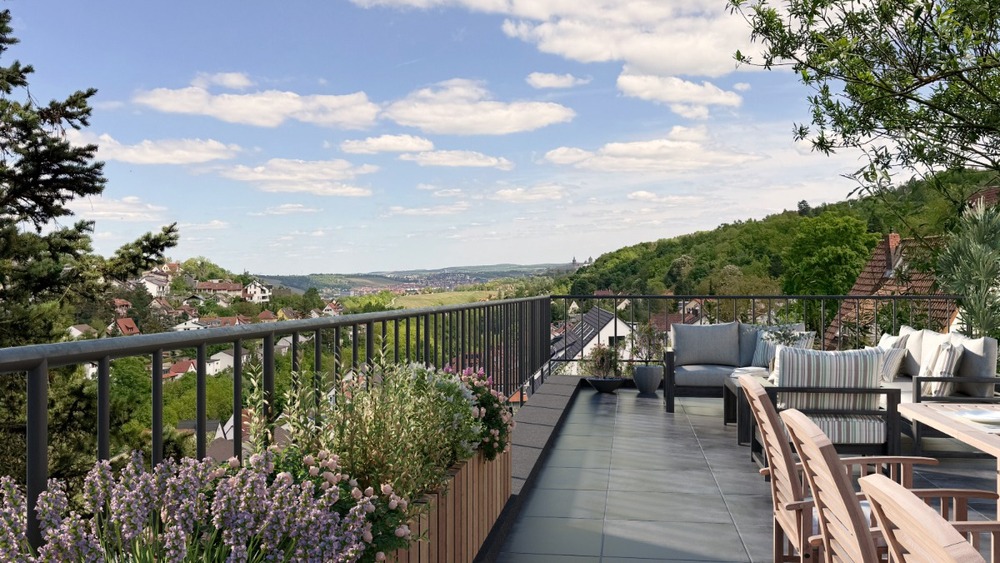 Ganze Etage, Balkonterrassenwohnung - 4,5 Zimmer - Neubau mit 5 Wohneinheiten, hier WE 5 - Dachgeschoßwohnung Höchberg | Angebot:26143368