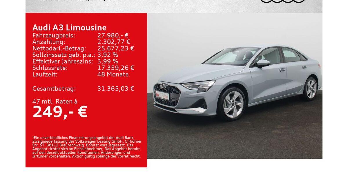 Audi A3 17.000 km 27.980 &euro; Würzburg 97076