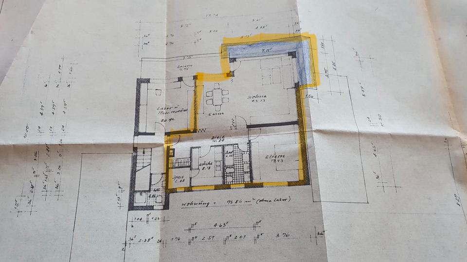 Etagenwohnung Würzburg Lindleinsmühle - 2.5 Zimmer, 93 m&sup2;, 1.250&euro; | Angebot:25936872