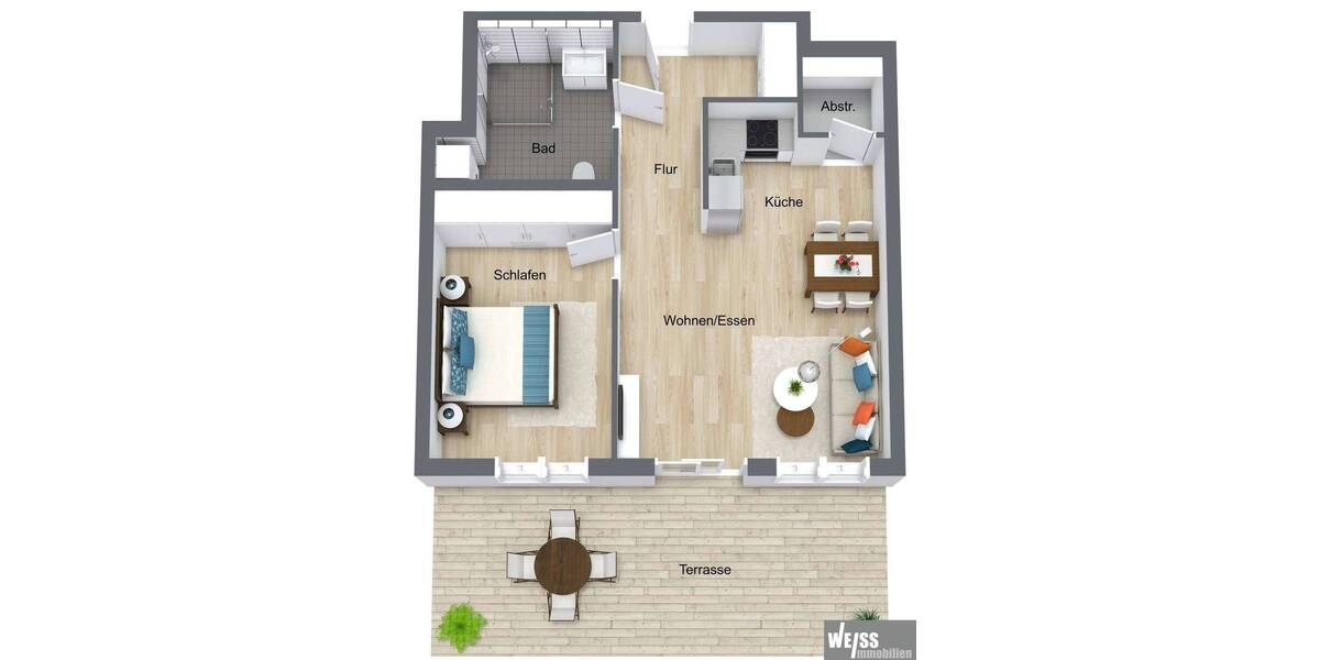 Etagenwohnung Würzburg Frauenland - 2 Zimmer, 72 m&sup2;, 1.088&euro; | Angebot:26596742