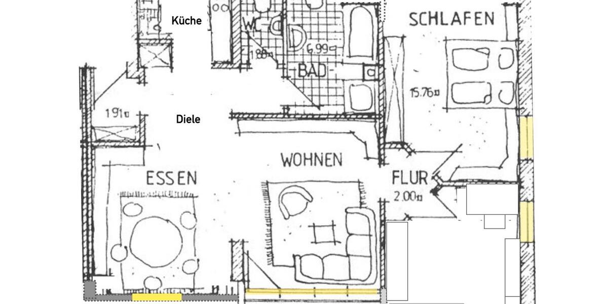 Dachgeschoßwohnung Eisingen - 3.5 Zimmer, 87 m&sup2;, 298.000&euro; | Angebot:26022242