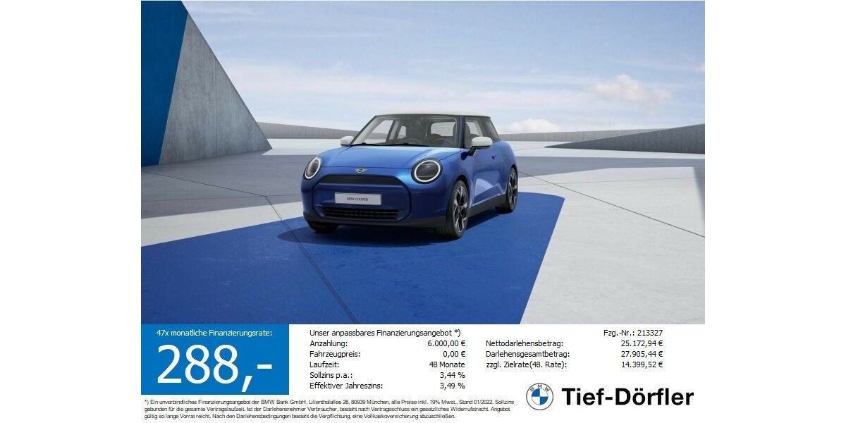 Mini Cooper E 9.860 km 29.999 &euro; Marktsteft 97342