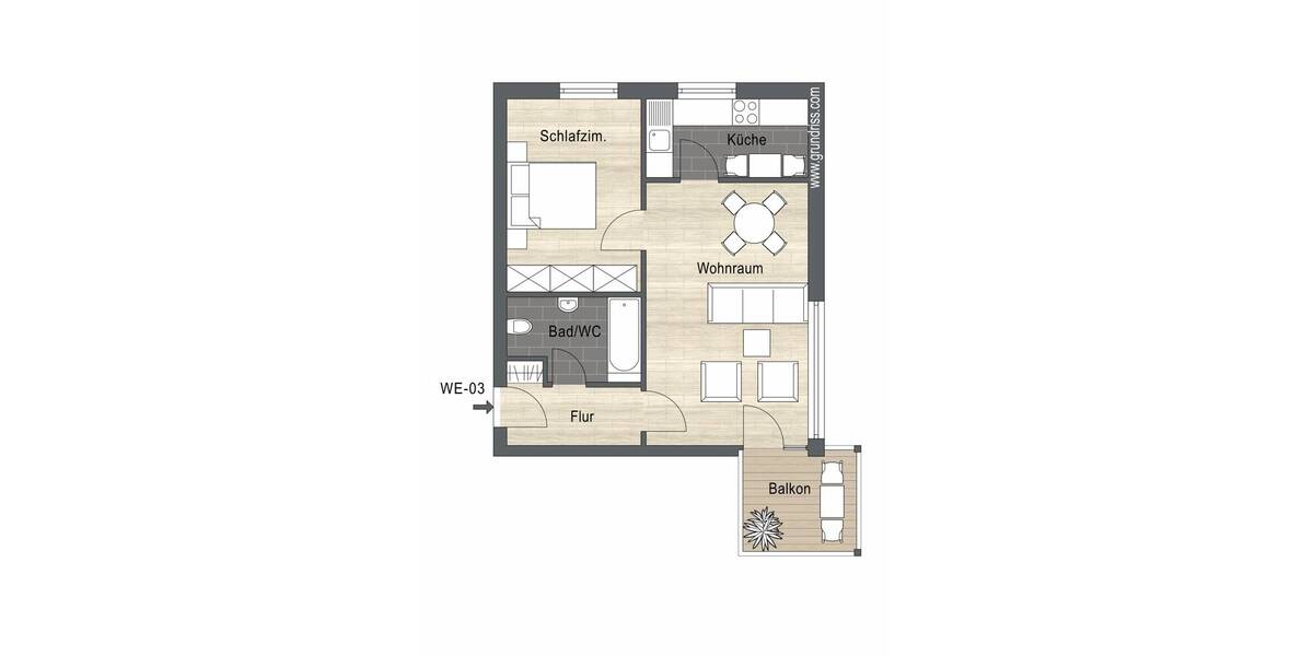 Etagenwohnung Würzburg Frauenland - 2 Zimmer, 52 m&sup2;, 249.000&euro; | Angebot:25996554