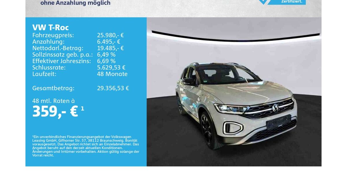 VW T-Roc 38.000 km 25.980 &euro; Kitzingen 97318