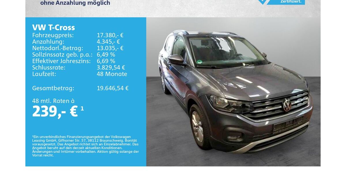 VW T-Cross 85.000 km 17.380 &euro; Kitzingen 97318