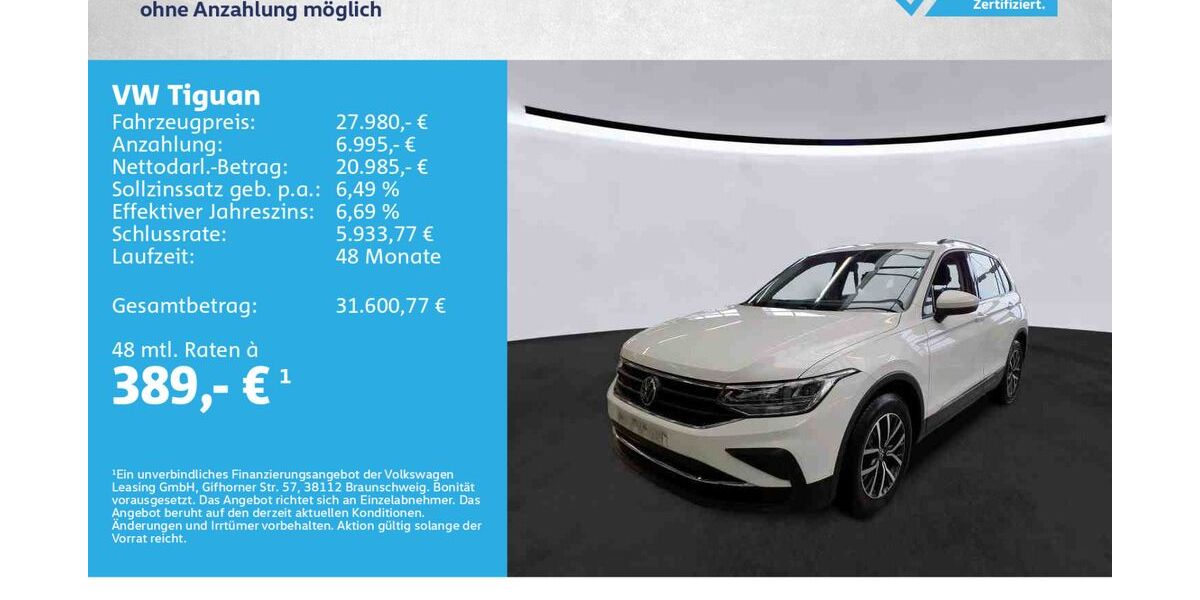 VW Tiguan 82.000 km 27.580 &euro; Kitzingen 97318