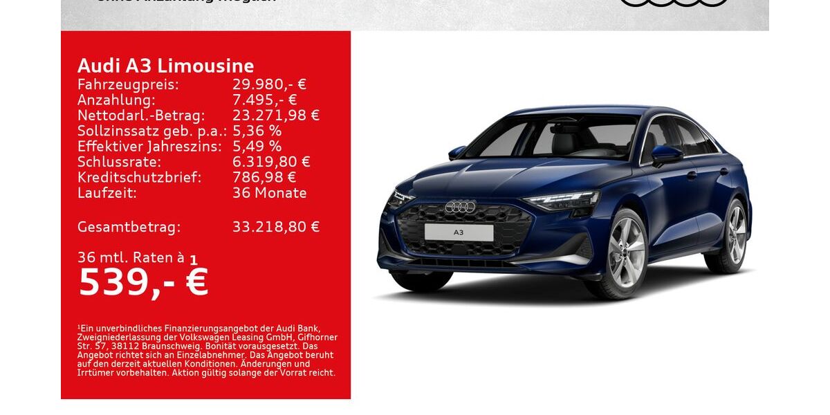 Audi A3 23.500 km 29.980 &euro; Kitzingen 97318