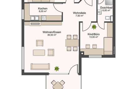 Wohnung zum Kaufen in Gerbrunn 372.200 € 111 m² 3 zimmer