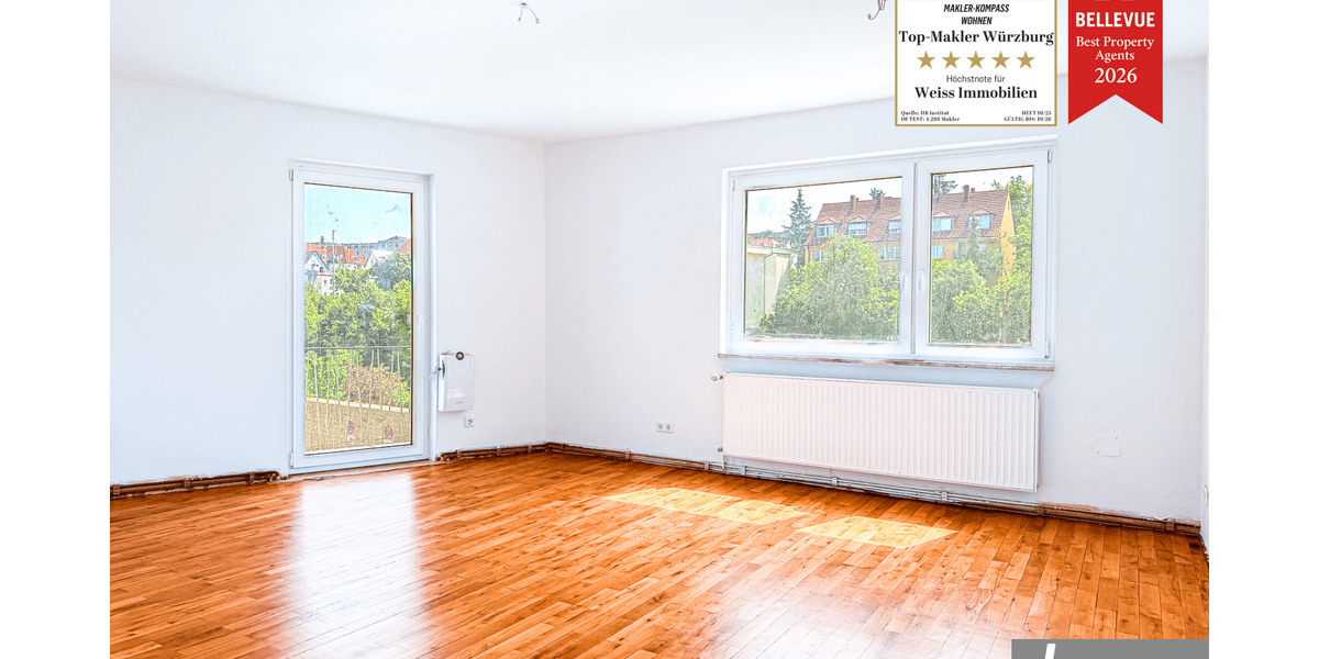 Etagenwohnung Würzburg Altstadt - 3 Zimmer, 96 m&sup2;, 1.440&euro; | Angebot:26738356