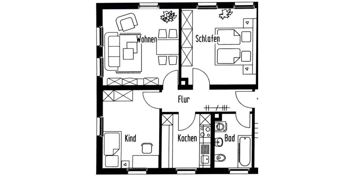3ZKB Wohnung in der Klinge in Och, ruhig u grün - 65m² 3 zimmer
