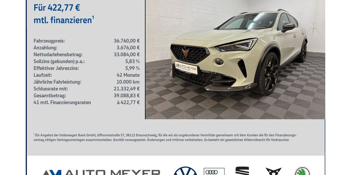 Cupra Formentor 84.460 km 36.760 &euro; Ochsenfurt 97199