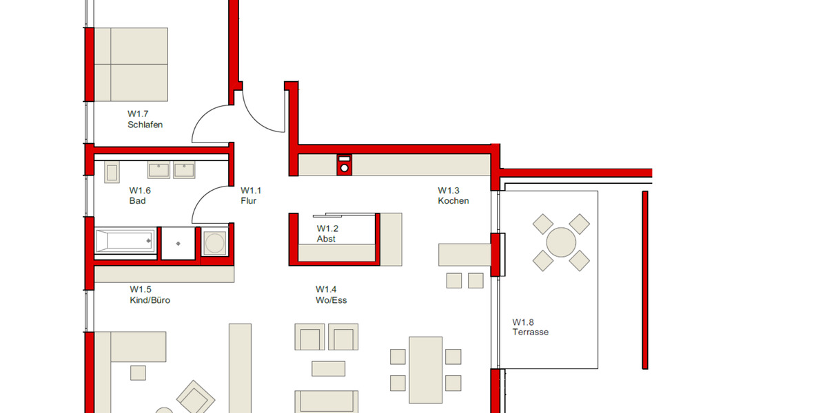 *großzügig & hell & zentral mit Küche* 2 zimmer