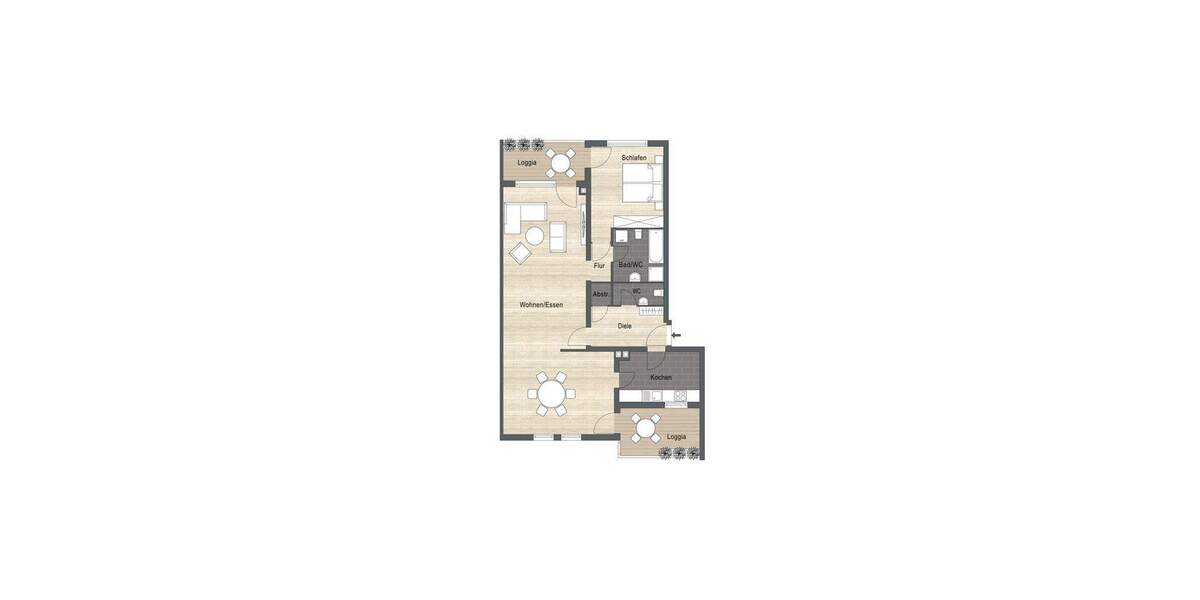 Etagenwohnung Würzburg Frauenland - 2 Zimmer, 98 m&sup2;, 320.000&euro; | Angebot:24855909