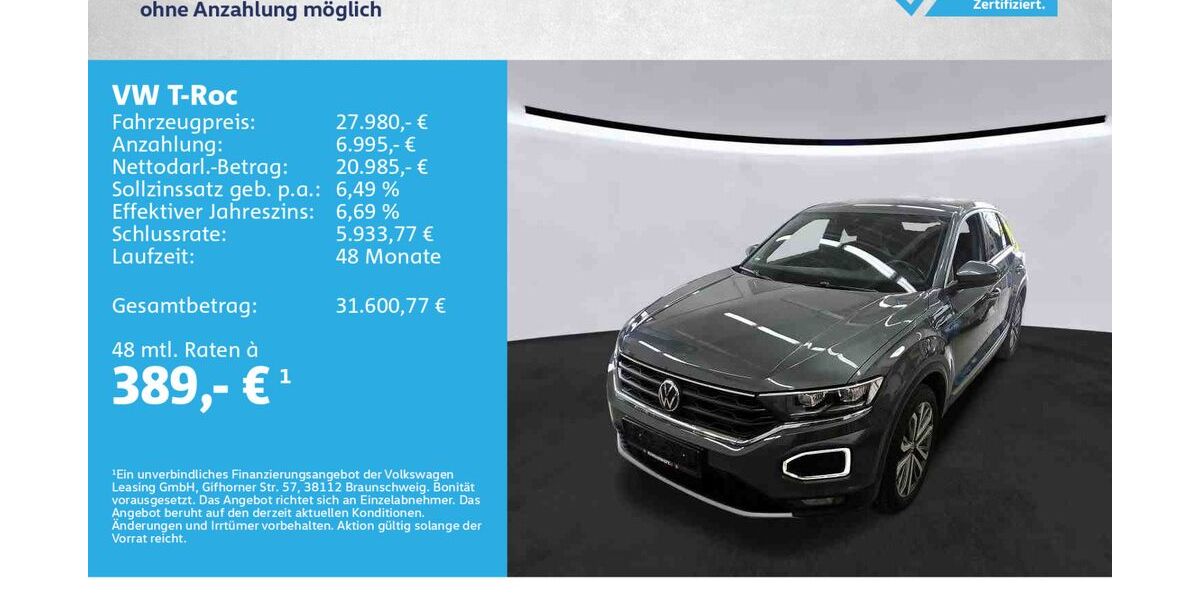 VW T-Roc 40.500 km 27.480 &euro; Kitzingen 97318