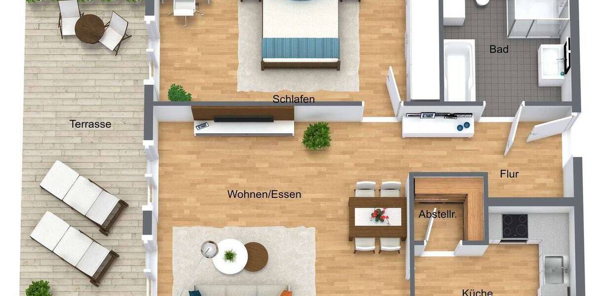 Etagenwohnung Würzburg Frauenland - 2 Zimmer, 82 m&sup2;, 1.175&euro; | Angebot:26674272