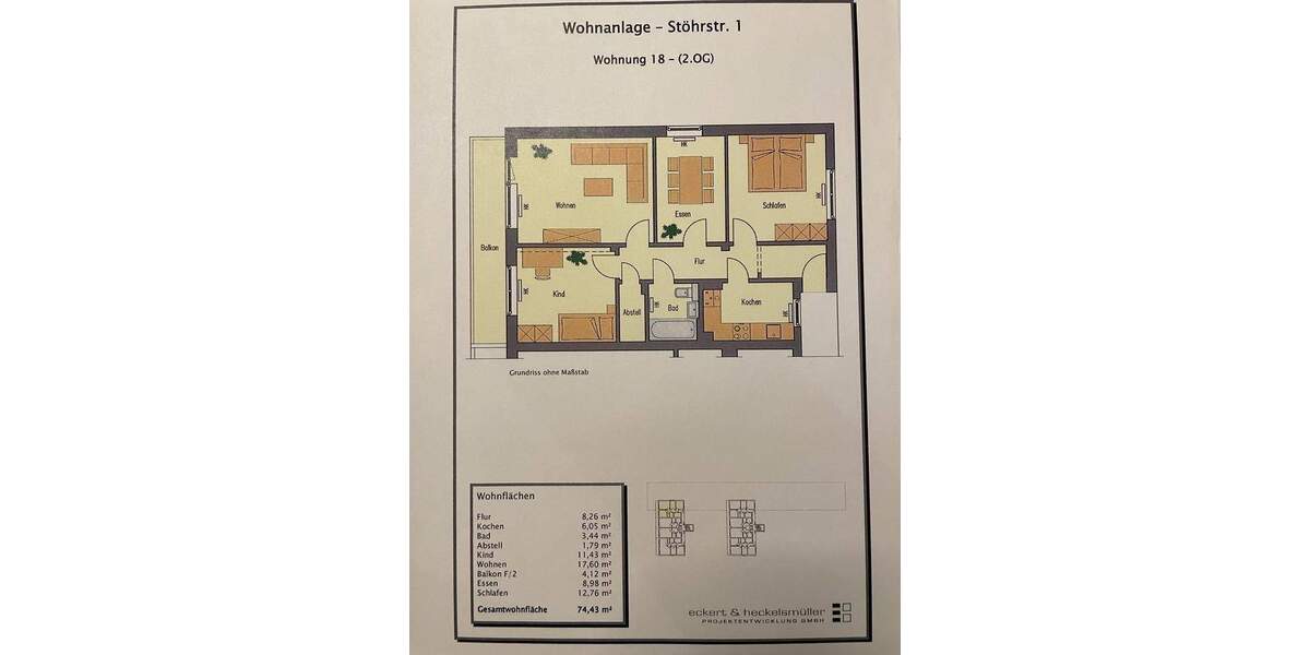 Etagenwohnung Würzburg Frauenland - 4 Zimmer, 75 m&sup2;, 1.280&euro; | Angebot:25265175