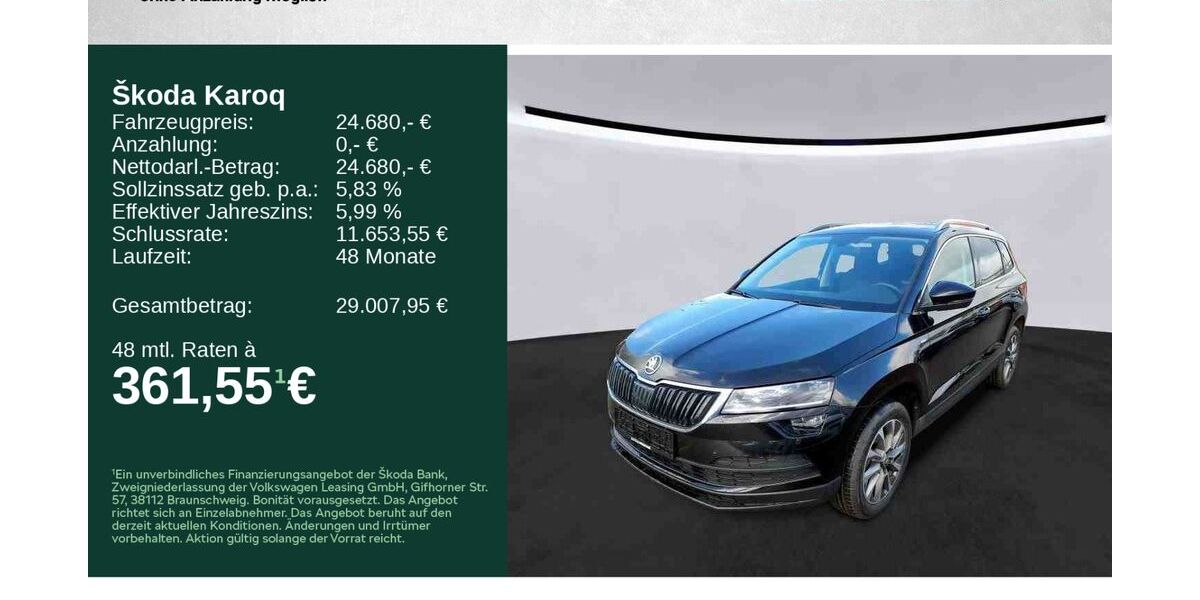 Skoda Karoq 73.000 km 24.680 &euro; Würzburg 97084
