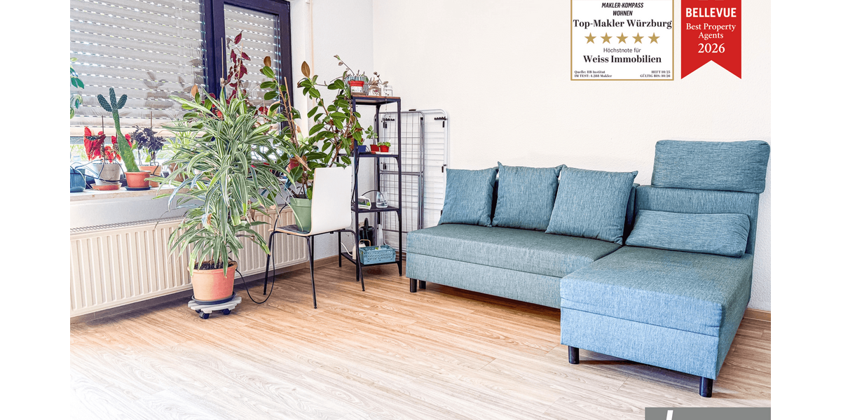 Etagenwohnung Würzburg Lindleinsmühle - 2 Zimmer, 52 m&sup2;, 550&euro; | Angebot:26952192