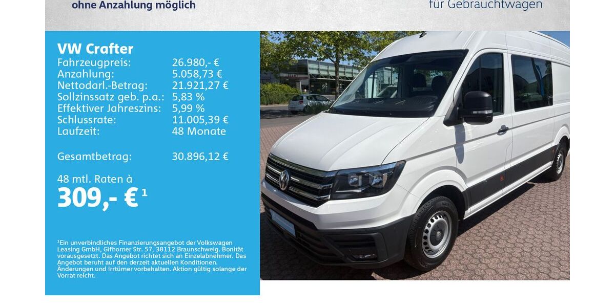 VW Crafter 142.000 km 26.980 &euro; Würzburg 97076