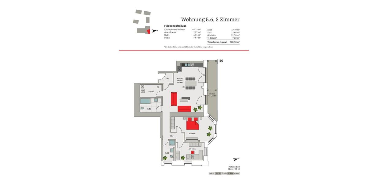 Hochparterre Würzburg Steinbachtal - 3 Zimmer, 122 m&sup2;, 1.587&euro; | Angebot:26068870