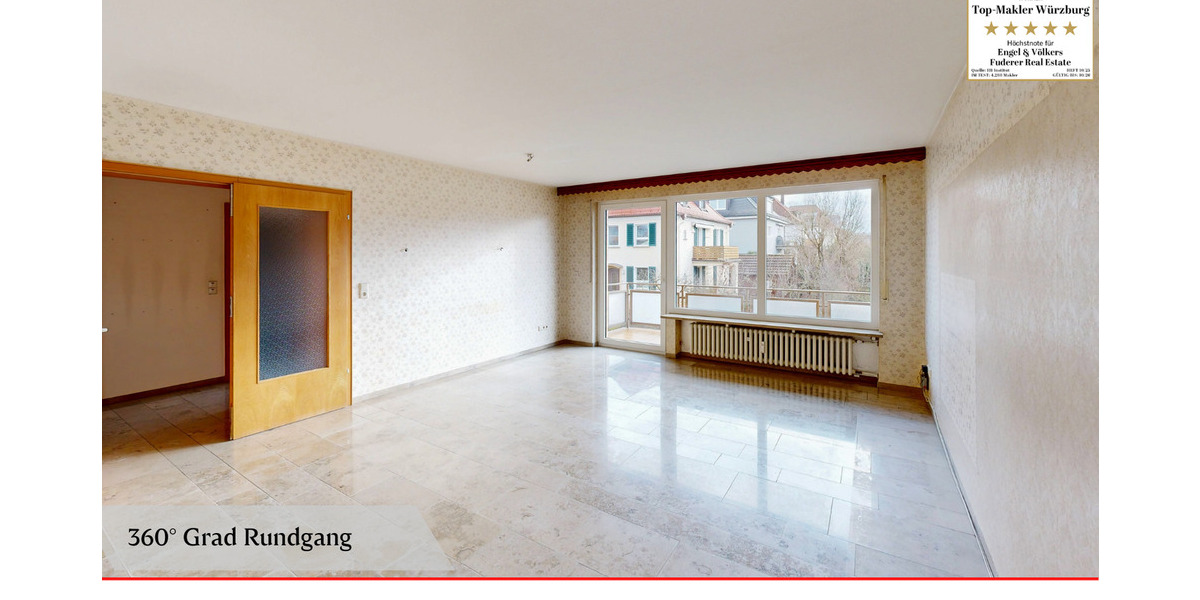 Etagenwohnung Würzburg Sanderau - 4 Zimmer, 92 m&sup2;, 1.150&euro; | Angebot:25997025