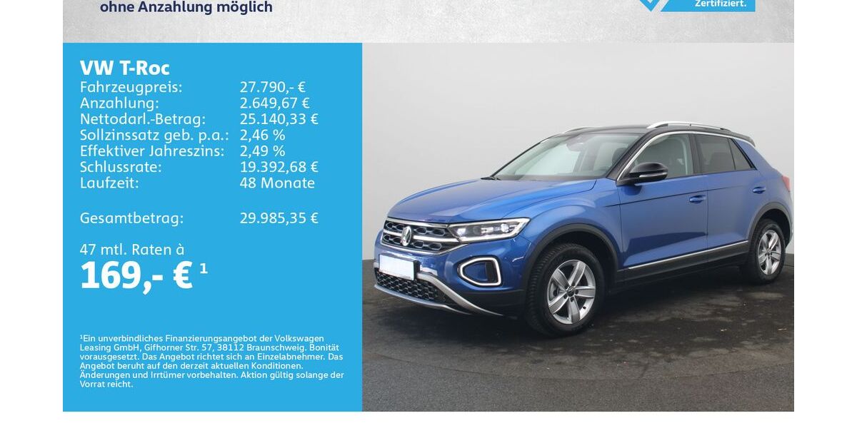 VW T-Roc 4.500 km 27.790 &euro; Würzburg 97076