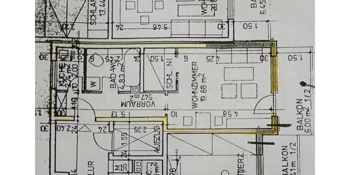Etagenwohnung Würzburg Lengfeld - 1 Zimmer, 36 m&sup2;, 93.000&euro; | Angebot:27190870