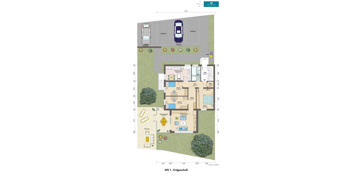 Etagenwohnung Zell am Main - 4 Zimmer, 105 m&sup2;, 350.000&euro; | Angebot:26438132