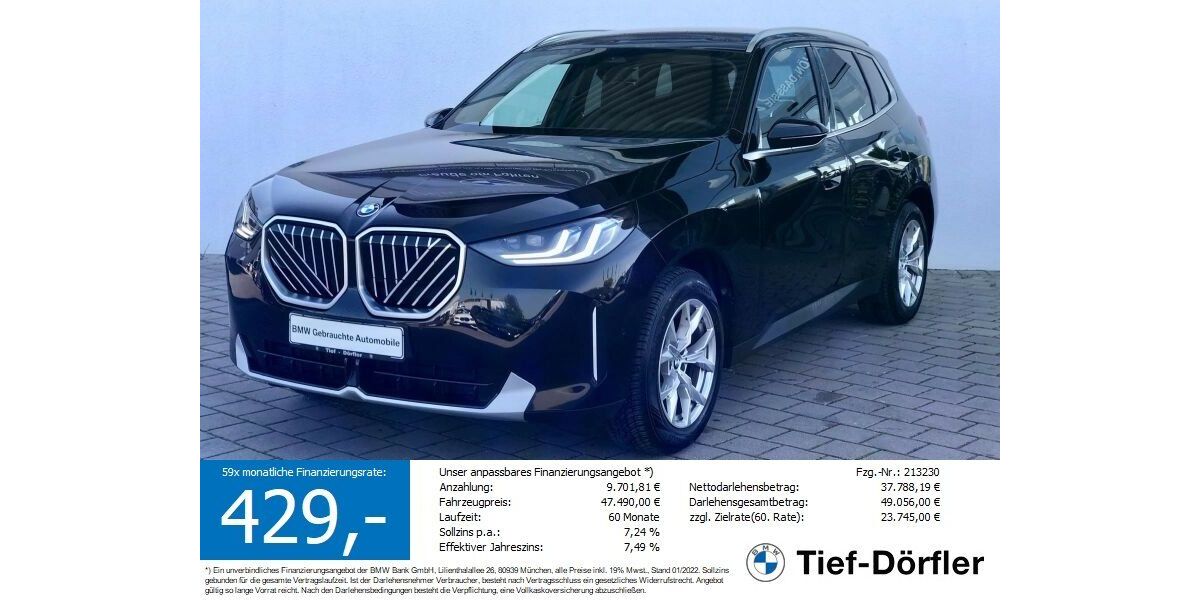 BMW X3 23.300 km 46.690 &euro; Marktsteft 97342