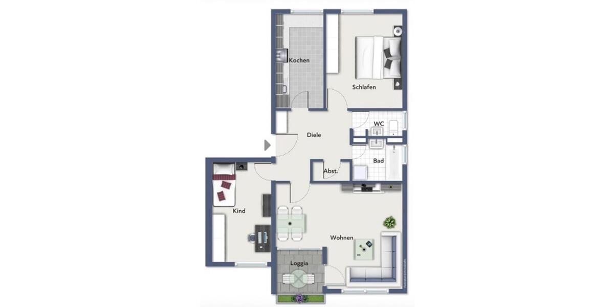Etagenwohnung Würzburg Heuchelhof - 3 Zimmer, 77 m&sup2;, 1.375&euro; | Angebot:26680200
